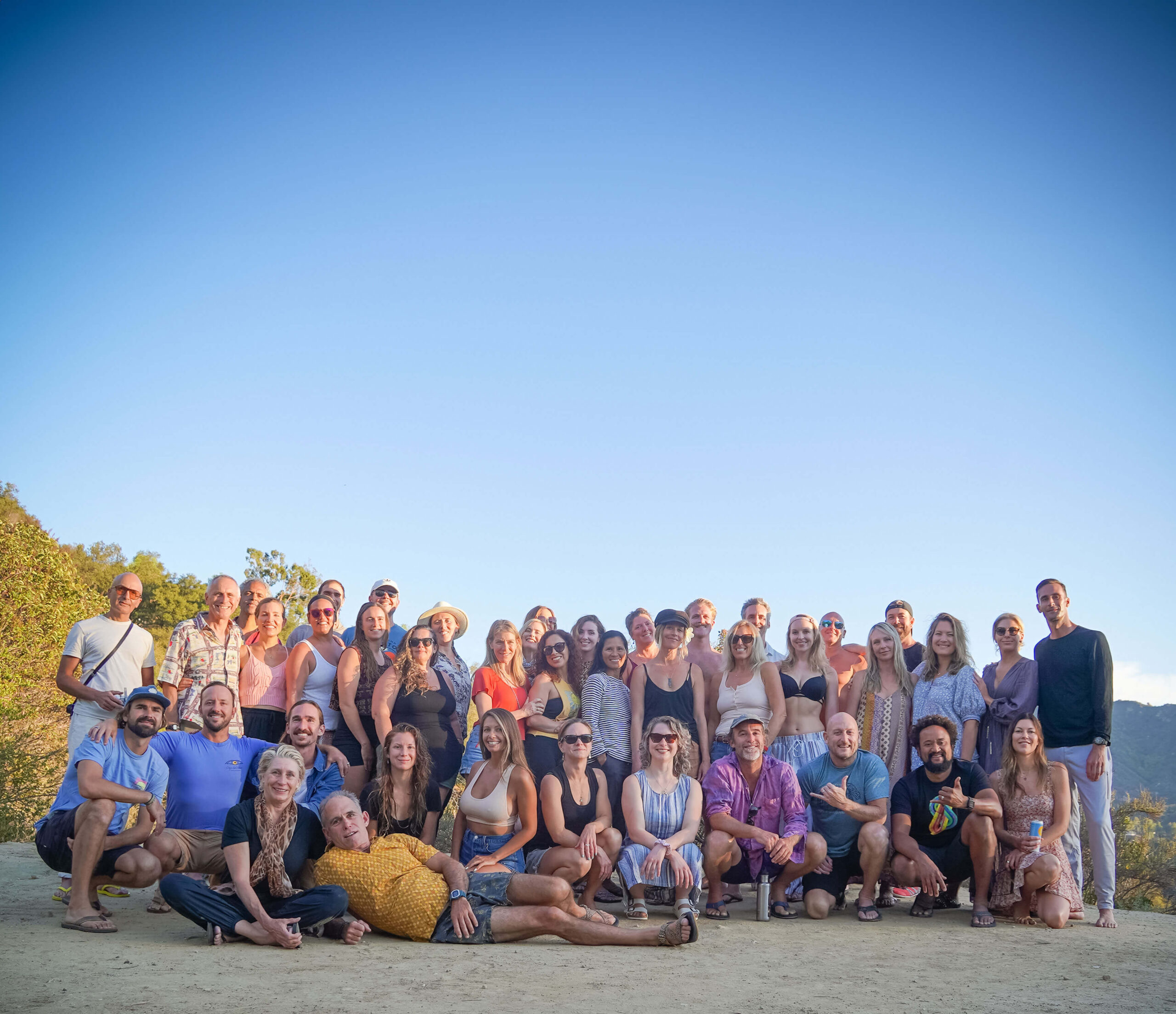 Group photo at a retreat in Topanga, California