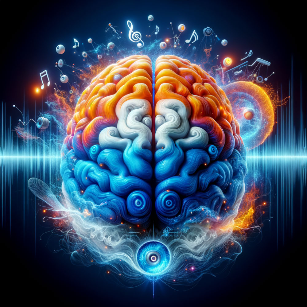 sound waves coming out of the brain